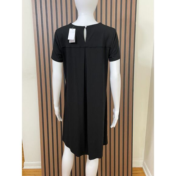 J. Jill Women's S Black Shift Rayon Dress Knee Length Flared Boho Stretch Casual - Picture 2 of 11